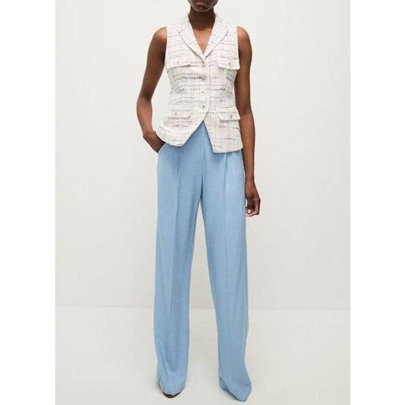 Veronica Beard Benny Tweed Button Vest in Off White 10 - Picture 3 of 4
